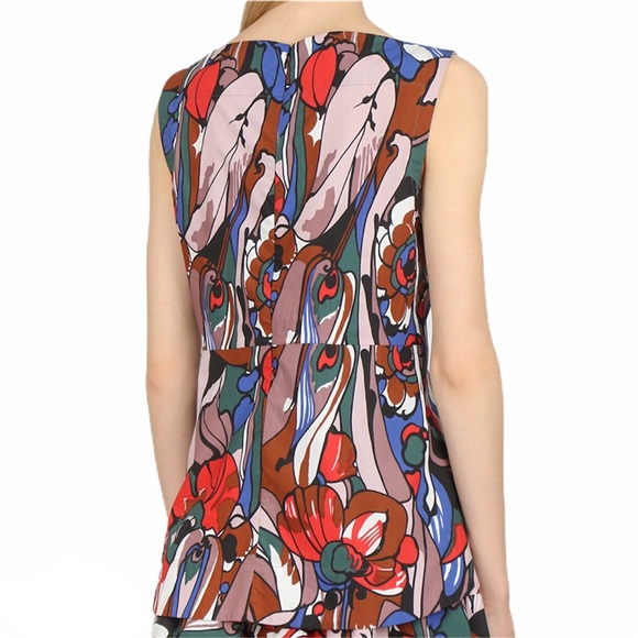 FINAL SALE Marni Sleeveless Floral Blouse Top Boatneck 40 4 - Picture 2 of 11
